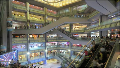 大融城中庭通道区和非关键性区域场景